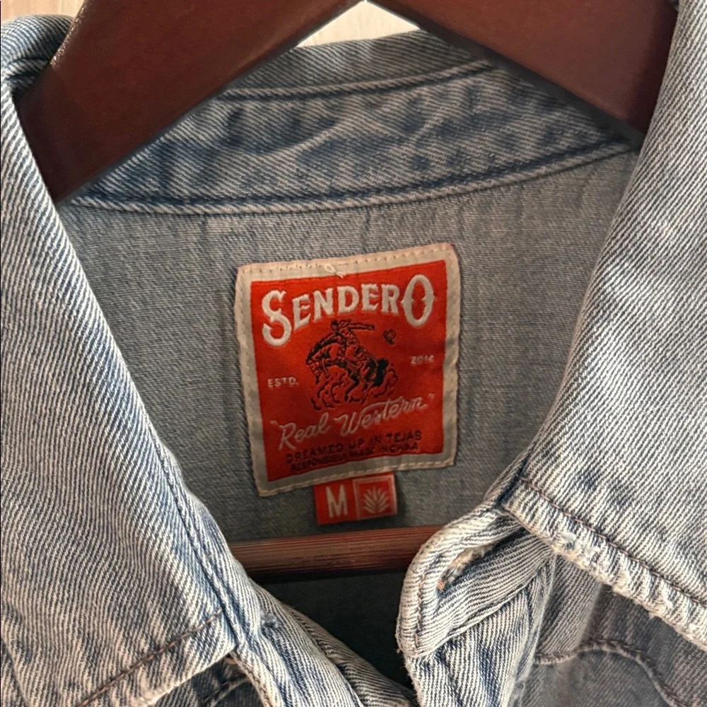 Sendero Light Blue Denim Western Shirt - Picture 3 of 4